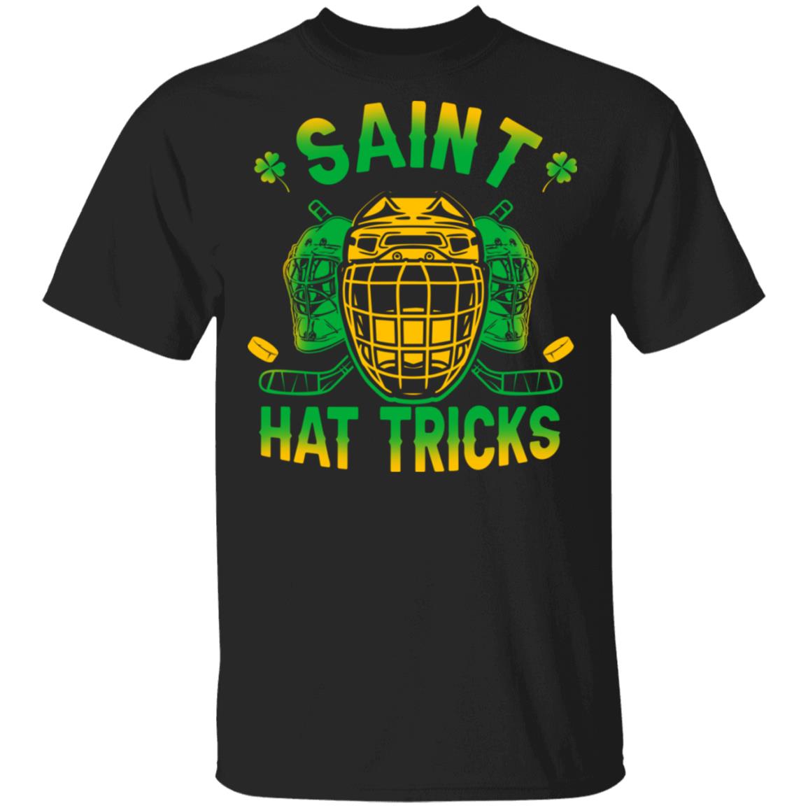 Saint Hat Tricks T-Shirt - Funny Hockey, Black, Unisex T-Shirt