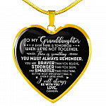 To My Granddaughter If Ever There Is Tomorrow When We're Not Together Love Grandpa Heart Pendant Necklace - Heart Luxury Necklace (Gold Plated)
