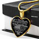To My Granddaughter If Ever There Is Tomorrow When We're Not Together Love Grandpa Heart Pendant Necklace - Heart Luxury Necklace (Gold Plated)