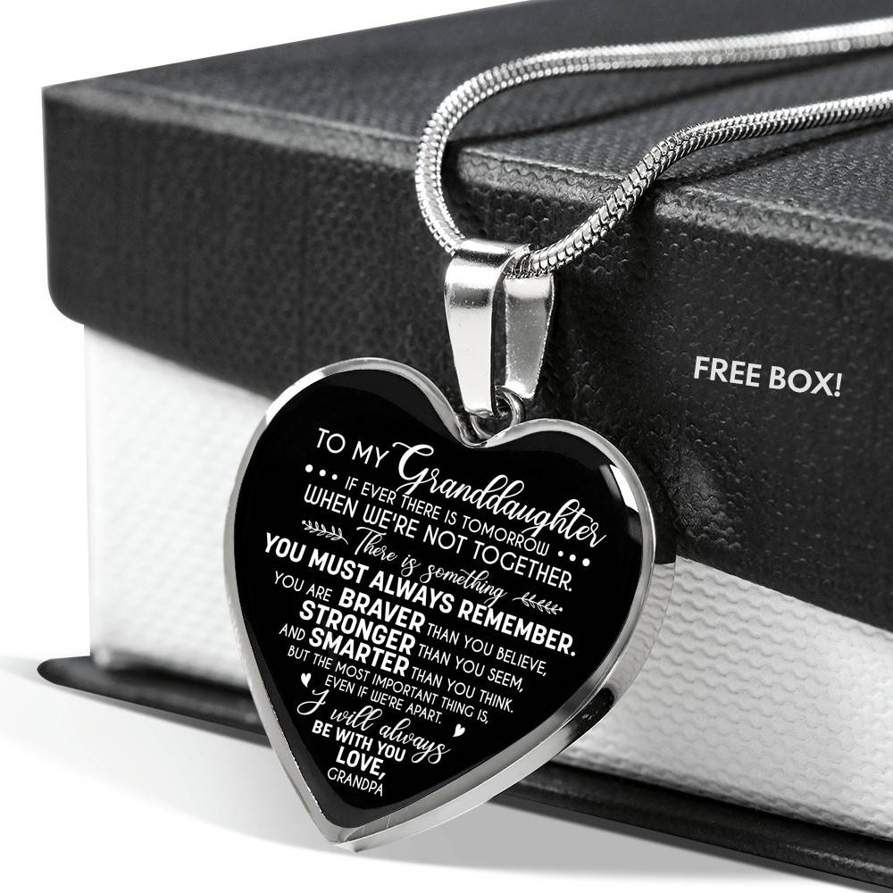 To My Granddaughter If Ever There Is Tomorrow When We're Not Together Love Grandpa Heart Pendant Necklace - Heart Luxury Necklace (Silver) To My Granddaughter If Ever There Is Tomorrow When We're Not Together Love Grandpa Heart Pendant Necklace - Heart Luxury Necklace (Silver)