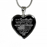 To My Granddaughter If Ever There Is Tomorrow When We're Not Together Love Grandpa Heart Pendant Necklace - Heart Luxury Necklace (Silver)
