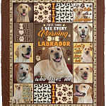 Yellow Labrador Blanket, White, Cozy Plush Fleece Blanket - 50x60