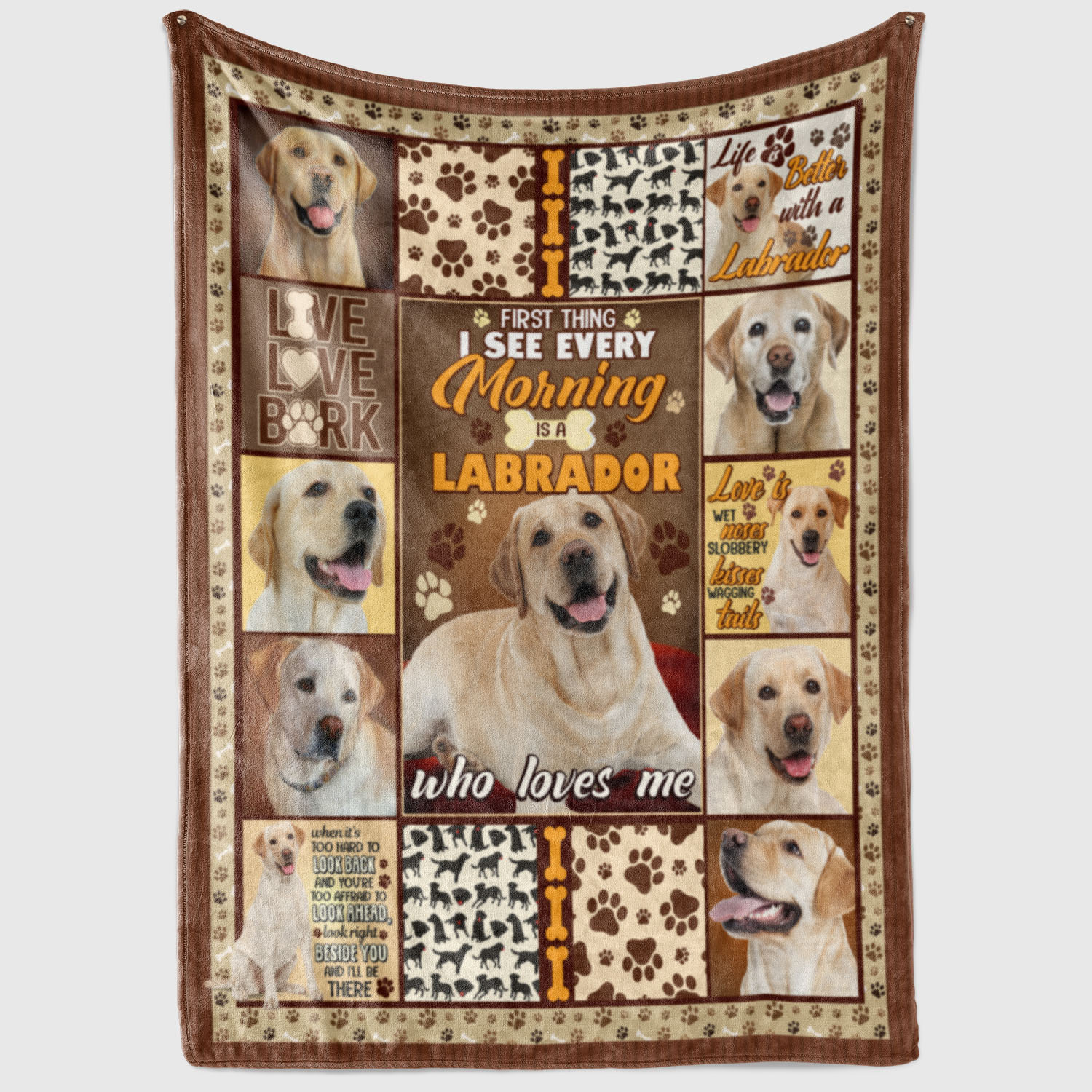 2VT. Yellow Labrador First Thing I See Every Morning blanket mockup2