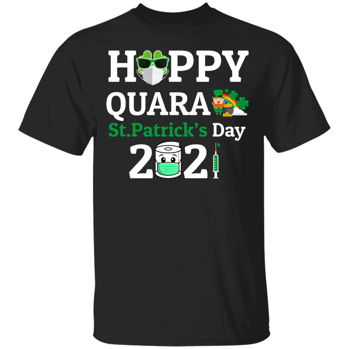 Happy Quarantined St Patrick Day T-Shirt, Black, Unisex T-Shirt