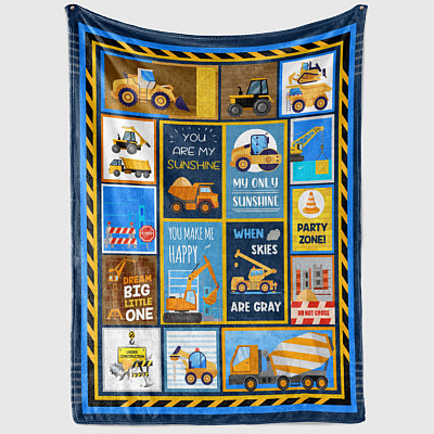 Alternative view of Heavy Equipment To My Son Birthday Gift Fleece Blanket - Heavy Equipment For Boy Premium Mink Sherpa Blanket