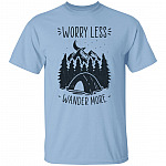 Worry Less Wander More T-shirt, Light Blue, Unisex T-Shirt