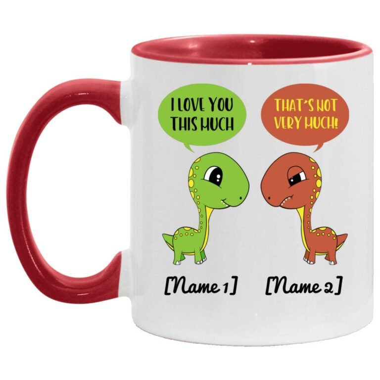 Personalized Accent Mug, White/Red, 11 oz. Accent Mug