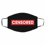 Censored Funny Washable Reusable Custom Printed Cloth Face Mask Cover, Black, Cloth Face Cover – Medium/Large