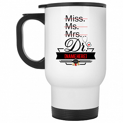 14 oz. White Travel Mug