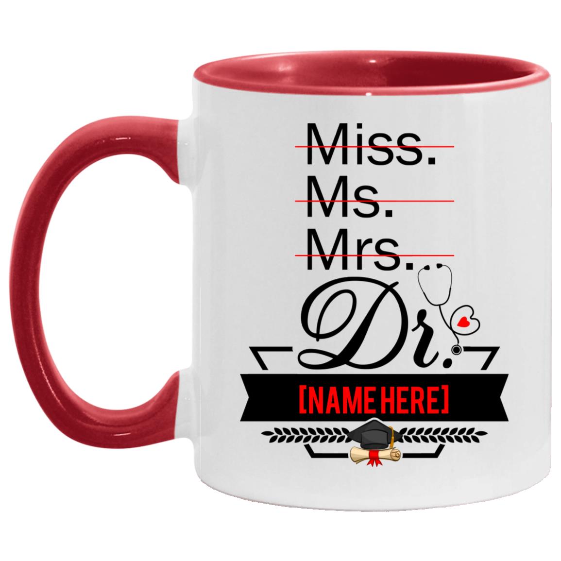Personalized Accent Mug, White/Red, 11 oz. Accent Mug Personalized Accent Mug, White/Red, 11 oz. Accent Mug