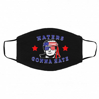 Haters Gonna Hate Face Mask, Black, Cloth Face Cover – Medium/Large