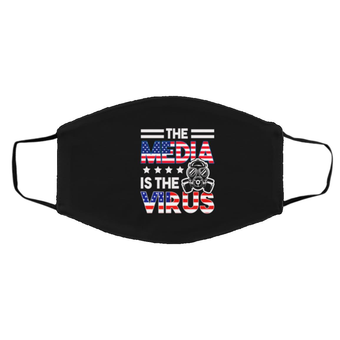 The Media Is The Virus, White, Cloth Face Cover – Medium/Large The Media Is The Virus, White, Cloth Face Cover – Medium/Large