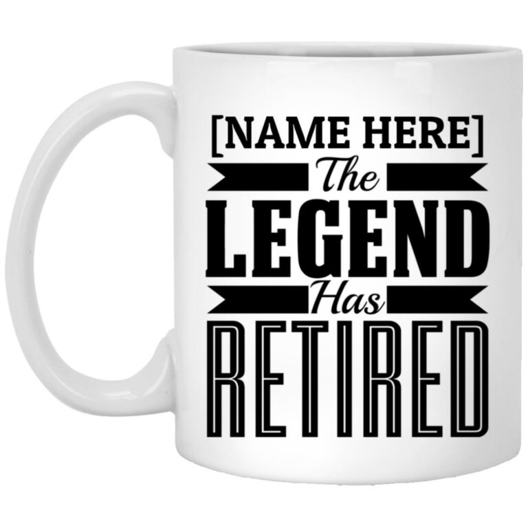 Personalized The Legend Has Retired Coffee Mug, White, 11 oz. White Mug