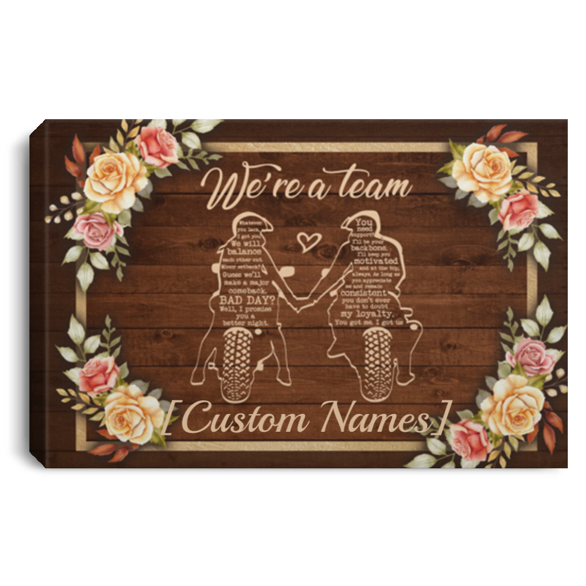 Personalized Biker Couple We're a Team Whatever You Lack I Got You Wrapped Framed Canvas Prints - Unframed Poster, White, 0.75'' Framed Canvas Personalized Biker Couple We're a Team Whatever You Lack I Got You Wrapped Framed Canvas Prints - Unframed Poster, White, 0.75'' Framed Canvas