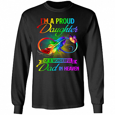 I'm A Proud Daughter Of A Wonderful Dad Hoodie, Black, Long Sleeve