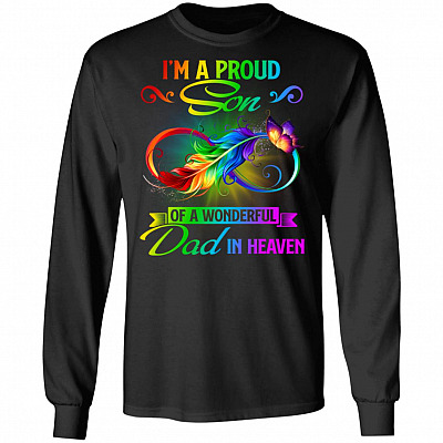 I'm A Proud Son Of A Wonderful Dad Hoodie, Black, Long Sleeve