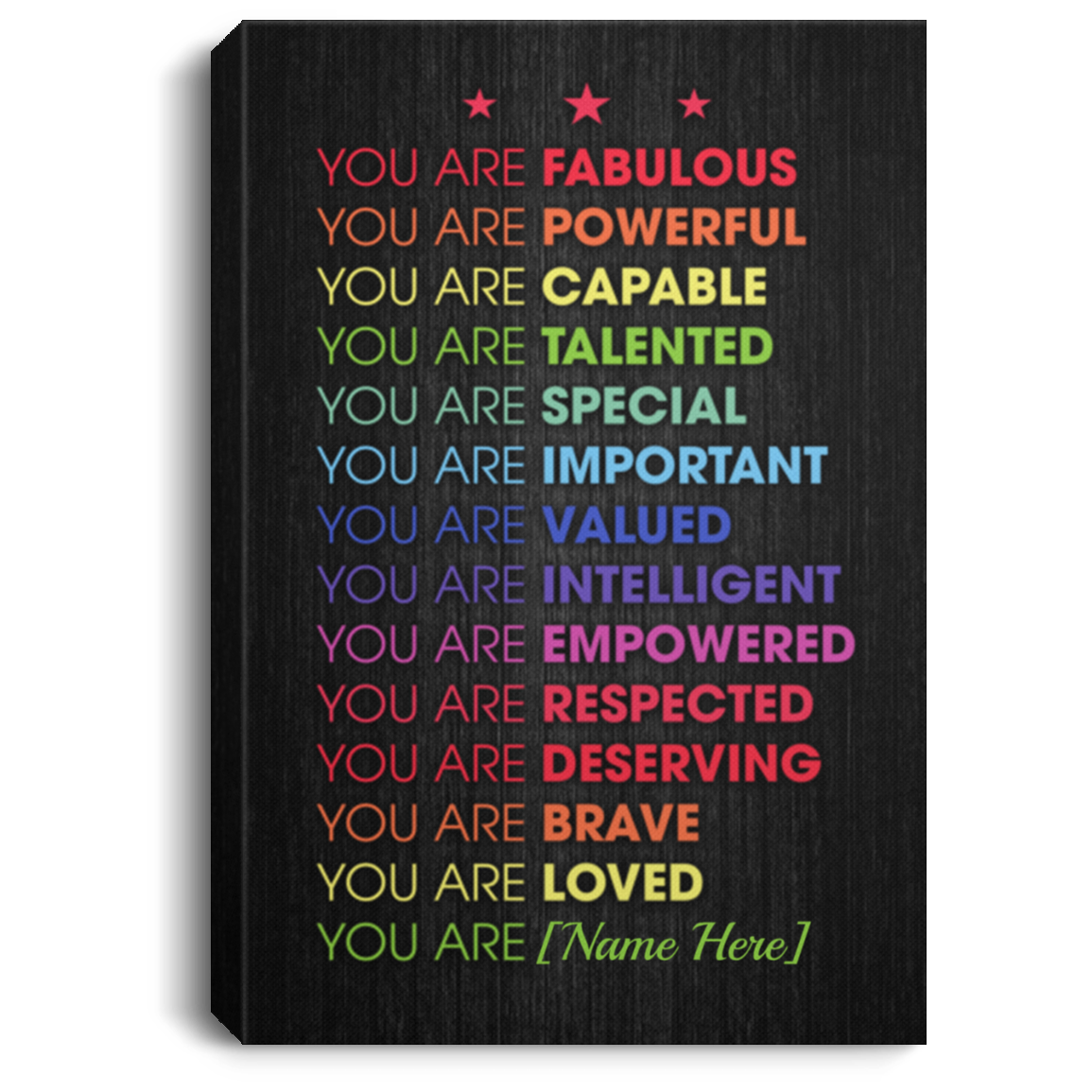 Personalized You Are Fabulous You Are Powerful You Are Capable You Are Talented Canvas Prints - Unframed Poster, White, 0.75'' Framed Canvas Personalized You Are Fabulous You Are Powerful You Are Capable You Are Talented Canvas Prints - Unframed Poster, White, 0.75'' Framed Canvas