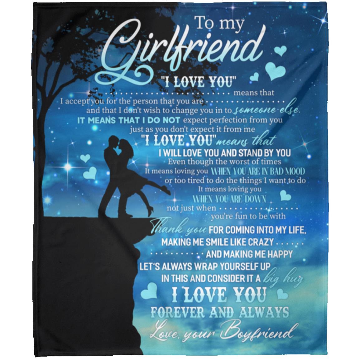 Gift to My Girlfriend, White, Arctic Fleece Blanket - 50x60