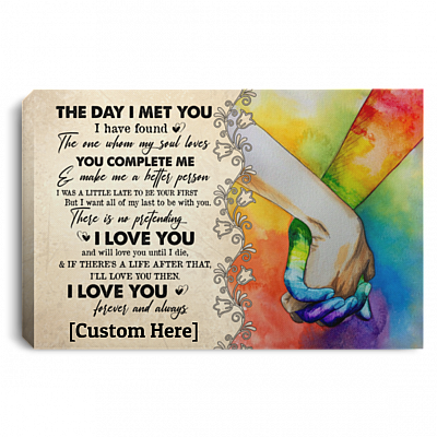 Personalized LGBT The Day I Met You I Have Found The One Whom My Soul Loves Framed Canvas Prints - Unframed Poster, White, 0.75'' Framed Canvas