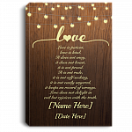Customized Love Is Patient Gallery Wrapped Framed Canvas Prints - Unframed Poster - Home Decor Wall Art, White, 0.75'' Framed Canvas
