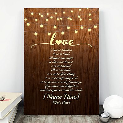Alternative view of Customized Love Is Patient Gallery Wrapped Framed Canvas Prints - Unframed Poster - Home Decor Wall Art