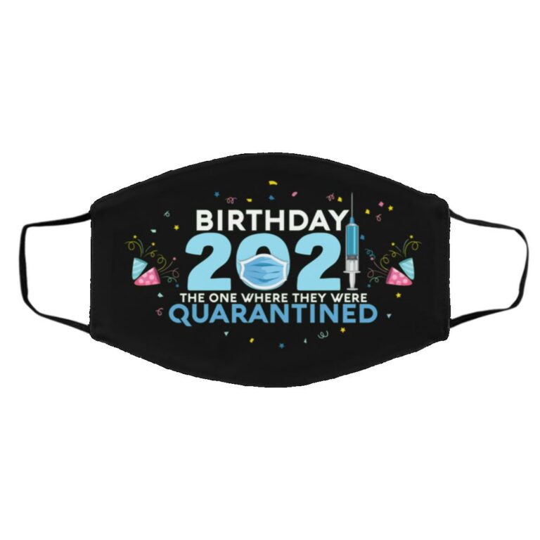 Birthday 2021 The One Where They, Black, Cloth Face Cover – Medium/Large