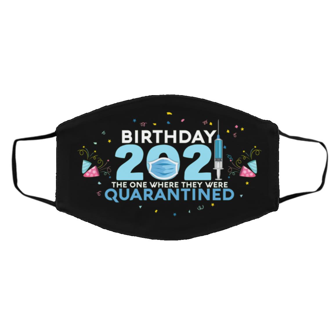 Birthday 2021 The One Where They, Black, Cloth Face Cover – Medium/Large