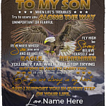 My Son You Are Always in My Heart, White, Cozy Plush Fleece Blanket - 50x60