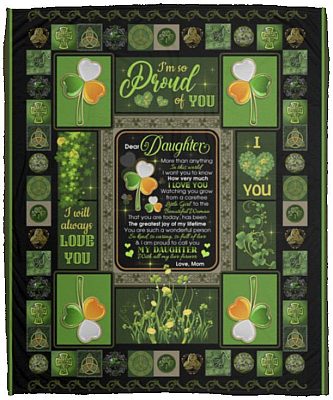 Irish Mom Dear Daughter More Than, White, Cozy Plush Fleece Blanket - 50x60