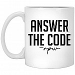 Answer the Code Rpw - Gift for Programmer Mug, White, 11 oz. White Mug