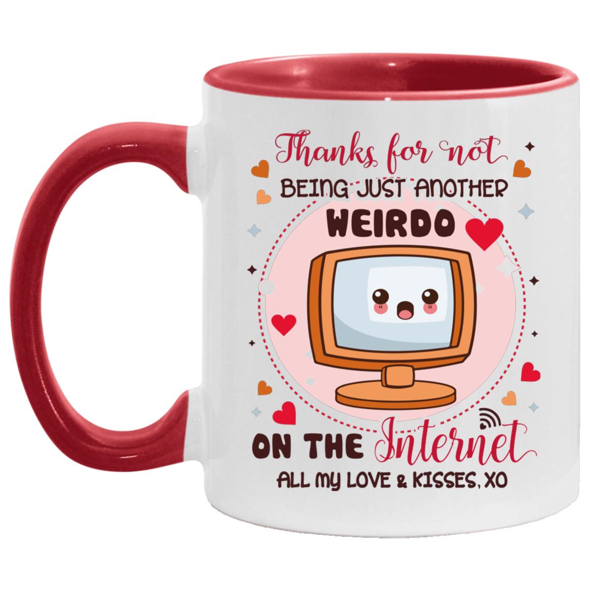 Weirdo Accent Mug, White/Red, 11 oz. Accent Mug Weirdo Accent Mug, White/Red, 11 oz. Accent Mug