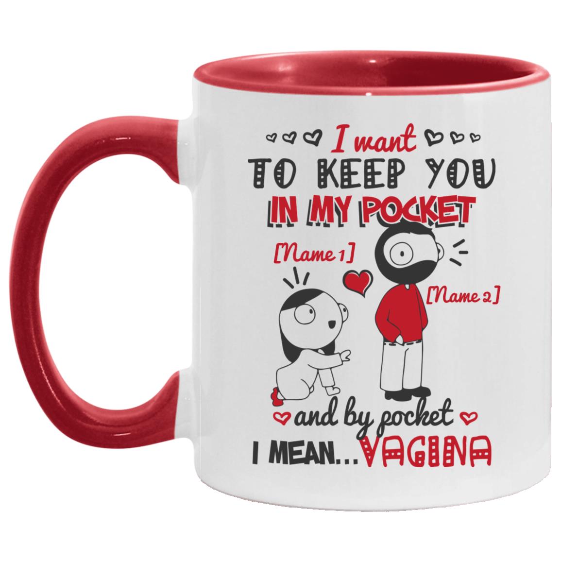 Personalized Accent Mug, White/Red, 11 oz. Accent Mug Personalized Accent Mug, White/Red, 11 oz. Accent Mug