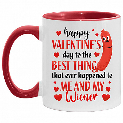 Wiener Accent Mug, White/Red, 11 oz. Accent Mug