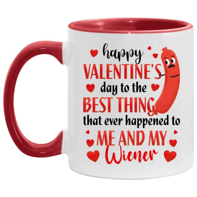 Wiener Accent Mug, White/Red, 11 oz. Accent Mug