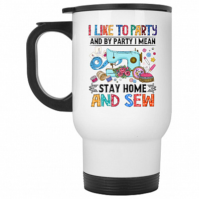 14 oz. White Travel Mug