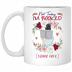 Personalized Not Today I'm Booked Coffee Mug - Girl Loves Books Mug - Personalized Gift For Book Lovers, White, 11 oz. White Mug