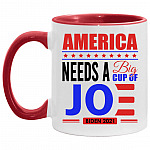 Biden 2021 Americ, White/Red, 11 oz. Accent Mug