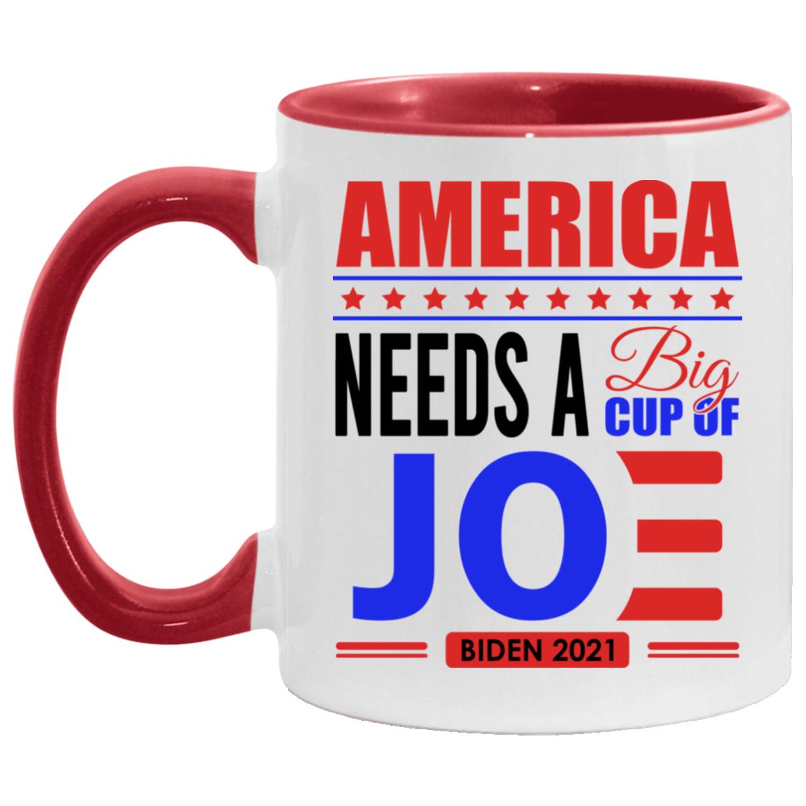Biden 2021 Americ, White/Red, 11 oz. Accent Mug