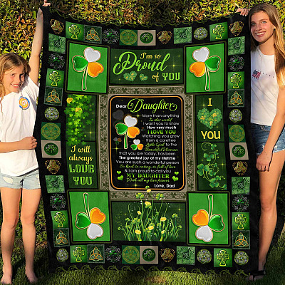 Alternative view of Irish Dad Dear Daughter More Than Anything In This World I Want You To Know How Much I Love You Fleece Blanket