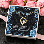 My Wife I'm Not Perfect But You'll Never Find Anyone Who Loves You As Much As I Do Forever Love Heart Pendant Necklace