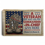 Personalized A Veteran and His Commander-In-Chief Live Here Framed Canvas - Unframed Poster, White, 0.75'' Framed Canvas Personalized A Veteran and His Commander-In-Chief Live Here Framed Canvas - Unframed Poster, White, 0.75'' Framed Canvas