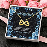 To My Wife I'm Not Perfect But You'll Never Find Anyone Who Loves You As Much As I Do Infinity Heart Pendant Necklace