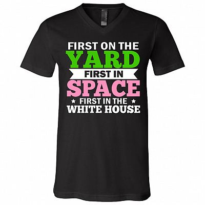 Kamala Harris AKA, Black, V-Neck T-Shirt