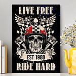 2HP. Live Free (canvas)-mk2-bebas_neue #000000-min