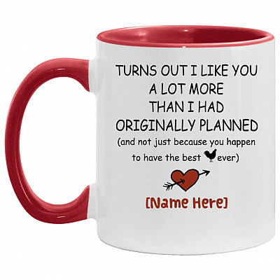 AM11OZ Accent Mug, White/Red, 11 oz. Accent Mug