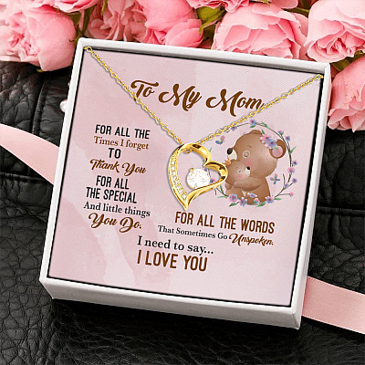 To My Wonderful Mom I Need To Say To I Love You Forever Love Pendant Necklace