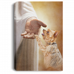Yorkshire Terrier Take My Hand Jesus Wrapped Framed Canvas Prints - Unframed Poster - Home Decor Wall Art, White, 0.75'' Framed Canvas
