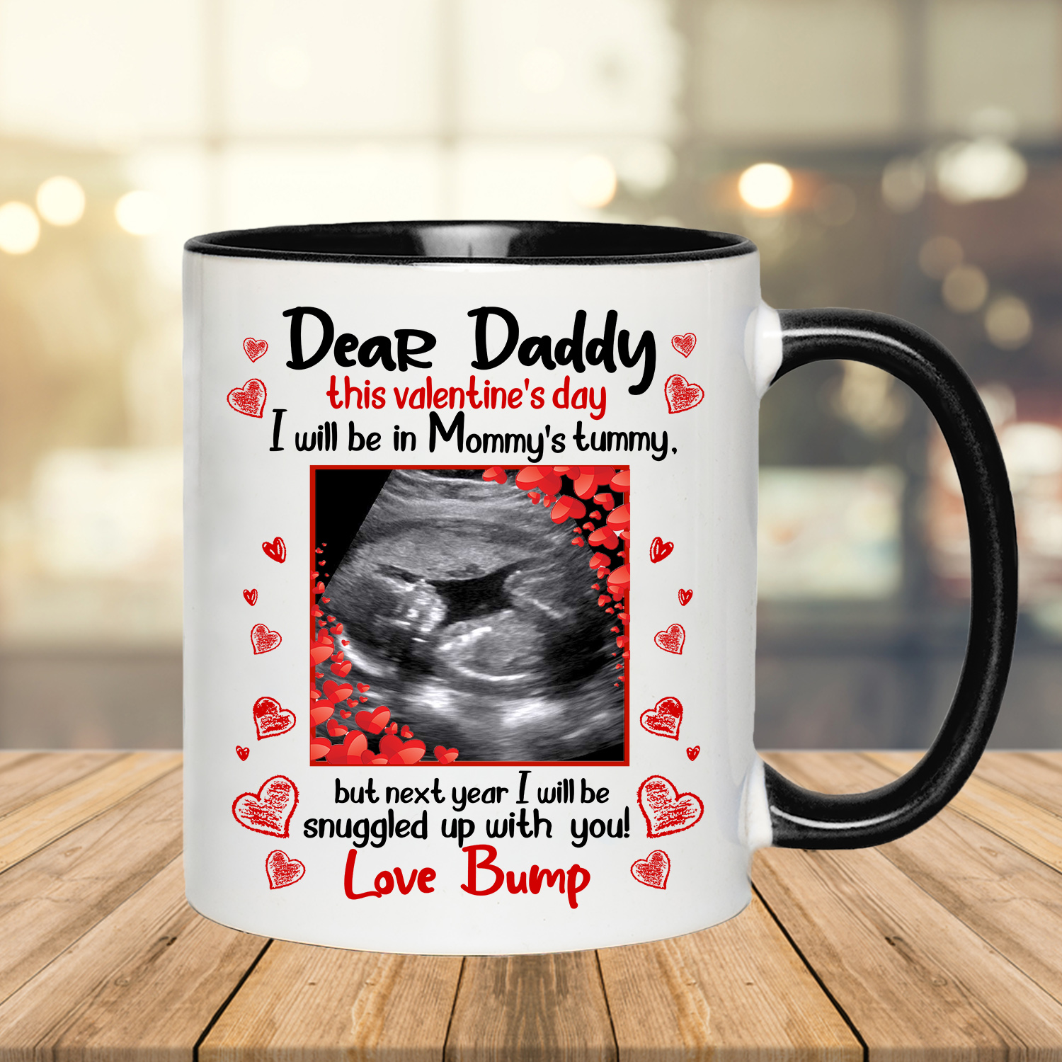 3VT. Dear Daddy This Valentine's Day Custom accent mug mk1