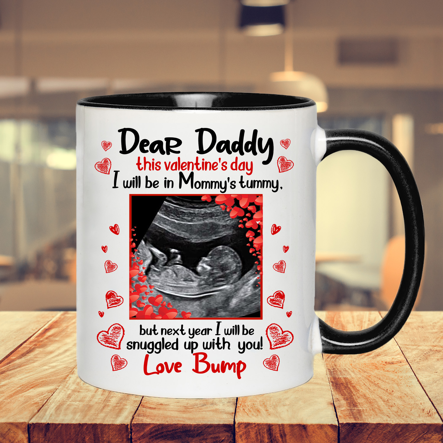 3VT. Dear Daddy This Valentine's Day Custom accent mug mk3