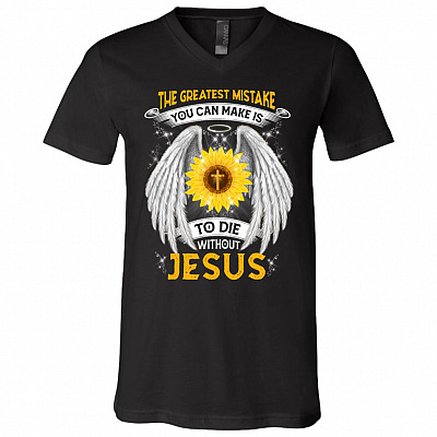 The Greatest Mistake You Can Make T-Shirt, Black, V-Neck T-Shirt